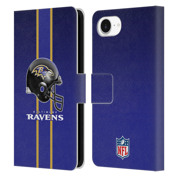 NFL Baltimore Ravens Logo Helmet Leather Book Wallet Case Cover For Apple iPhone 16e