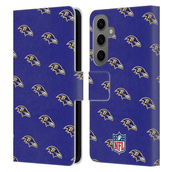 NFL Baltimore Ravens Artwork Patterns Leather Book Wallet Case Cover For Samsung Galaxy S25