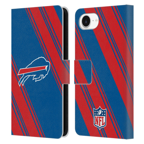 NFL Buffalo Bills Artwork Stripes Leather Book Wallet Case Cover For Apple iPhone 16e