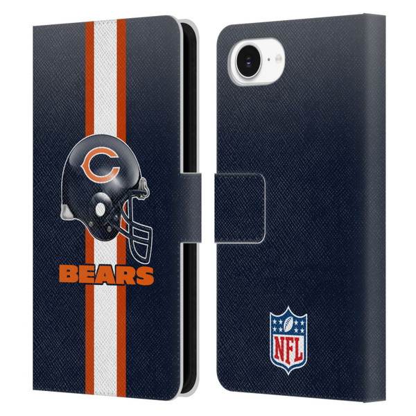 NFL Chicago Bears Logo Helmet Leather Book Wallet Case Cover For Apple iPhone 16e