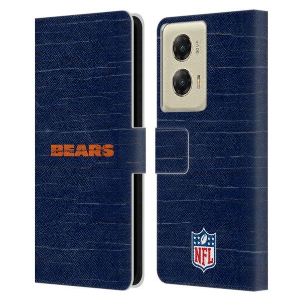 NFL Chicago Bears Logo Distressed Look Leather Book Wallet Case Cover For Motorola Moto G Stylus 5G (2024)