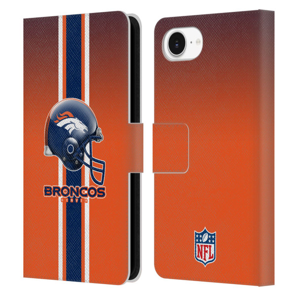 NFL Denver Broncos Logo Helmet Leather Book Wallet Case Cover For Apple iPhone 16e