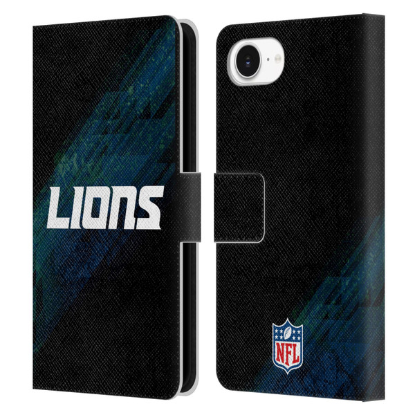 NFL Detroit Lions Logo Blur Leather Book Wallet Case Cover For Apple iPhone 16e / Apple iPhone 17e