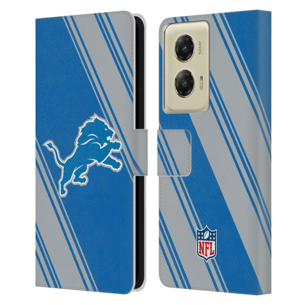 NFL Detroit Lions Artwork Stripes Leather Book Wallet Case Cover For Motorola Moto G Stylus 5G (2024)