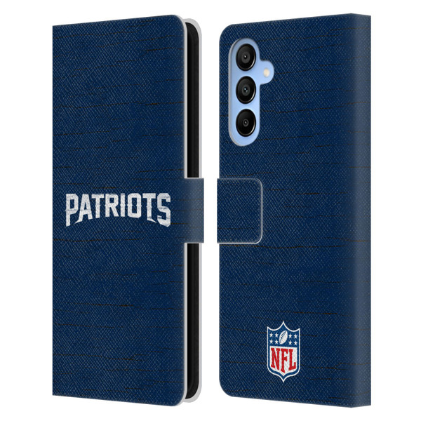 NFL New England Patriots Logo Distressed Look Leather Book Wallet Case Cover For Samsung Galaxy A16 5G