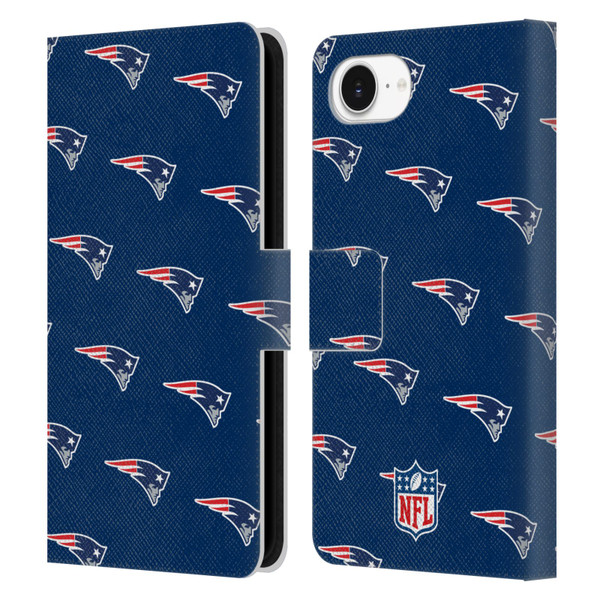 NFL New England Patriots Artwork Patterns Leather Book Wallet Case Cover For Apple iPhone 16e