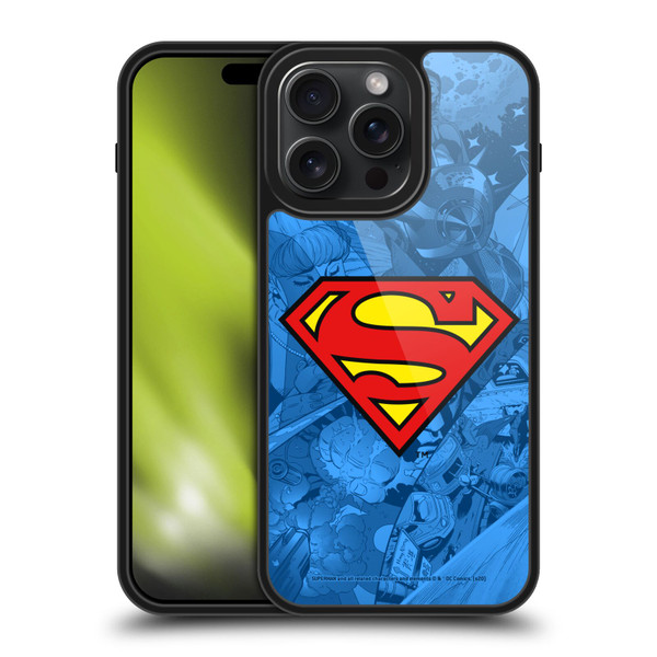 Superman DC Comics Comicbook Art Collage Gel Armour Case For Apple iPhone 15 Pro Max
