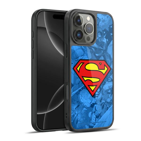 Superman DC Comics Comicbook Art Collage Gel Armour Case For Apple iPhone 16 Pro Max