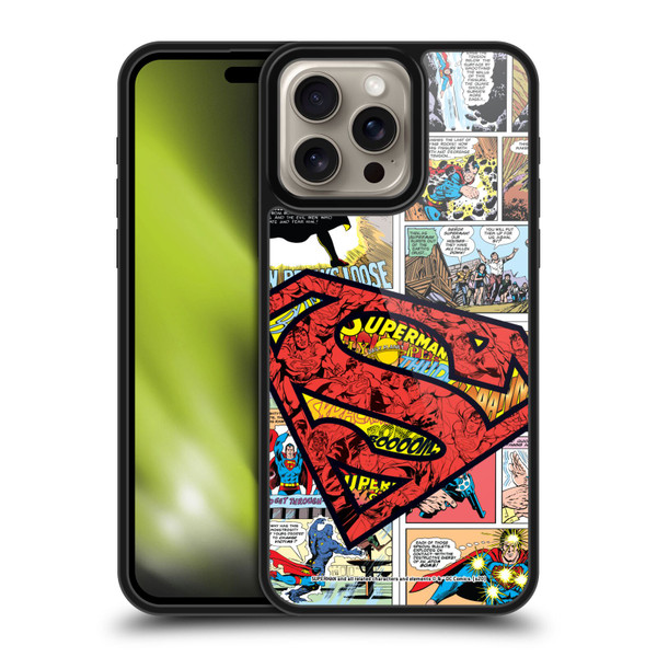 Superman DC Comics Comicbook Art Oversized Logo Gel Armour Case For Apple iPhone 16 Pro Max