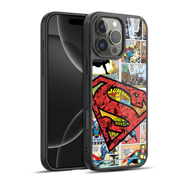 Superman DC Comics Comicbook Art Oversized Logo Gel Armour Case For Apple iPhone 16 Pro Max