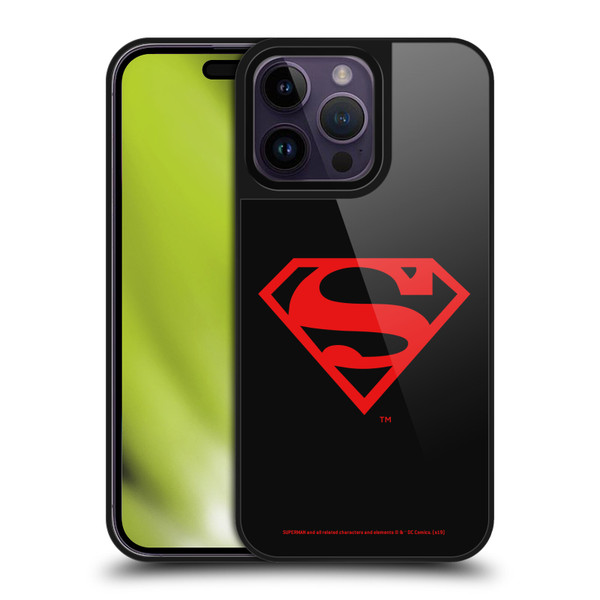 Superman DC Comics Logos Black And Red Gel Armour Case For Apple iPhone 14 Pro Max