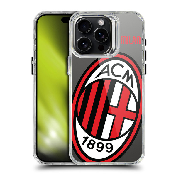 AC Milan Logo Icon Crest Oversized SHOCKPROOF BUMPER CASE COMPATIBLE WITH  & MAGSAFE Apple iPhone 15 Pro Max