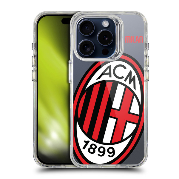 AC Milan Logo Icon Crest Oversized SHOCKPROOF BUMPER CASE COMPATIBLE WITH  & MAGSAFE Apple iPhone 15 Pro