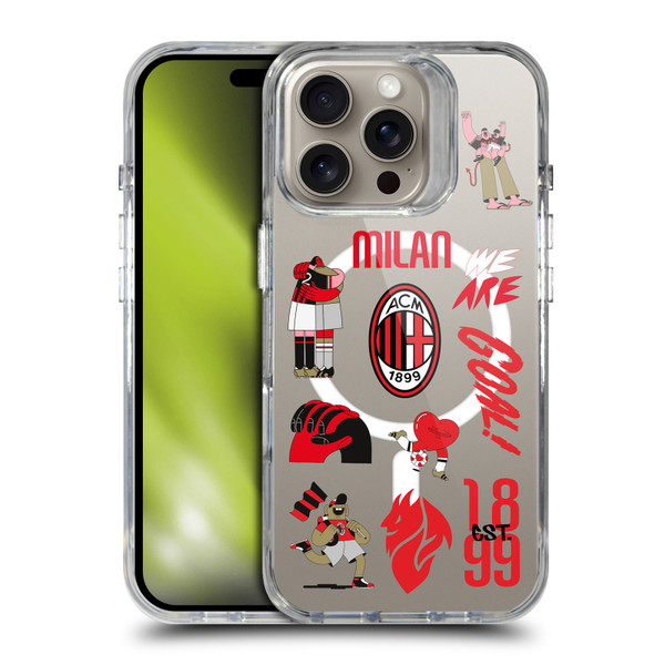 AC Milan Logo Icon Icons SHOCKPROOF BUMPER CASE COMPATIBLE WITH  & MAGSAFE Apple iPhone 16 Pro