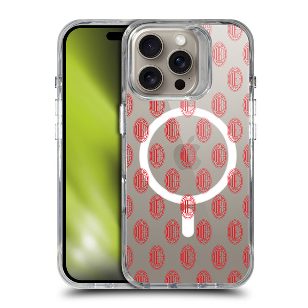 AC Milan Logo Icon Crest Pattern SHOCKPROOF BUMPER CASE COMPATIBLE WITH  & MAGSAFE Apple iPhone 16 Pro