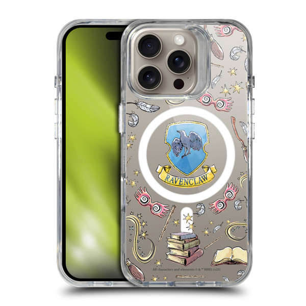 Harry Potter Magical Icons Ravenclaw Pattern SHOCKPROOF BUMPER CASE COMPATIBLE WITH Apple iPhone 16 Pro & MAGSAFE