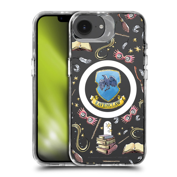 Harry Potter Magical Icons Ravenclaw Pattern SHOCKPROOF BUMPER CASE COMPATIBLE WITH Apple iPhone 16e / Apple iPhone 17e & MAGSAFE