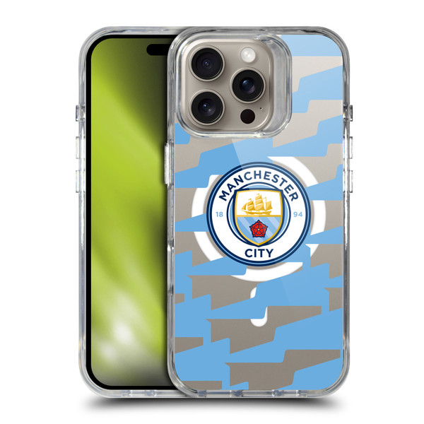 Manchester City Man City FC Logo Icon Patterns SHOCKPROOF BUMPER CASE COMPATIBLE WITH  & MAGSAFE Apple iPhone 16 Pro