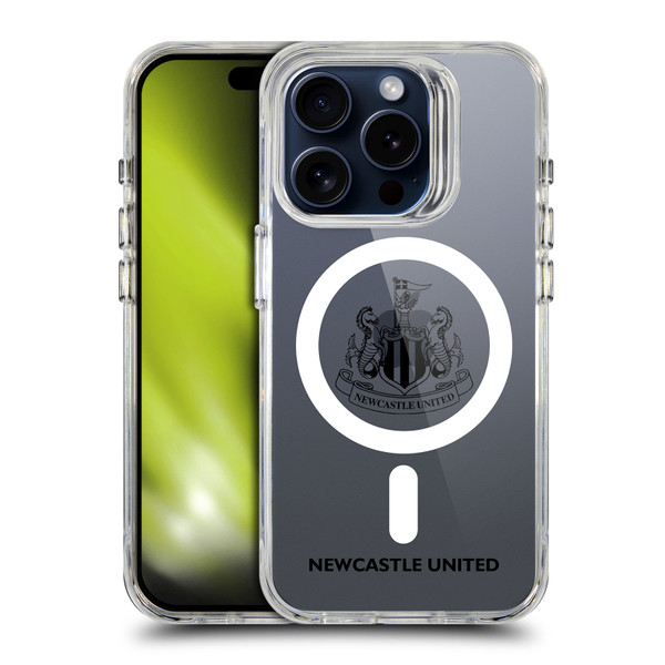 Newcastle United Football Club Logo Icon Crest Logotype Black SHOCKPROOF BUMPER CASE COMPATIBLE WITH Apple iPhone 15 Pro & MAGSAFE