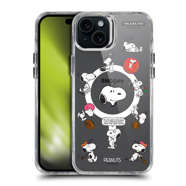 Peanuts Snoopy & Friends Fun Moments SHOCKPROOF BUMPER CASE COMPATIBLE WITH  & MAGSAFE Apple iPhone 15 Plus