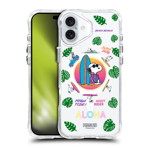 Peanuts Snoopy & Friends Tropical Surf SHOCKPROOF BUMPER CASE COMPATIBLE WITH  & MAGSAFE Apple iPhone 16 Plus