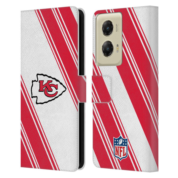 NFL Kansas City Chiefs Artwork Stripes Leather Book Wallet Case Cover For Motorola Moto G Stylus 5G (2024)