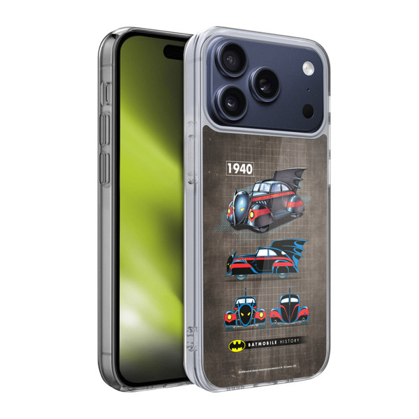 Batman DC Comics Batmobile History 1940 Comics Soft Gel Case for Apple iPhone 17 Pro