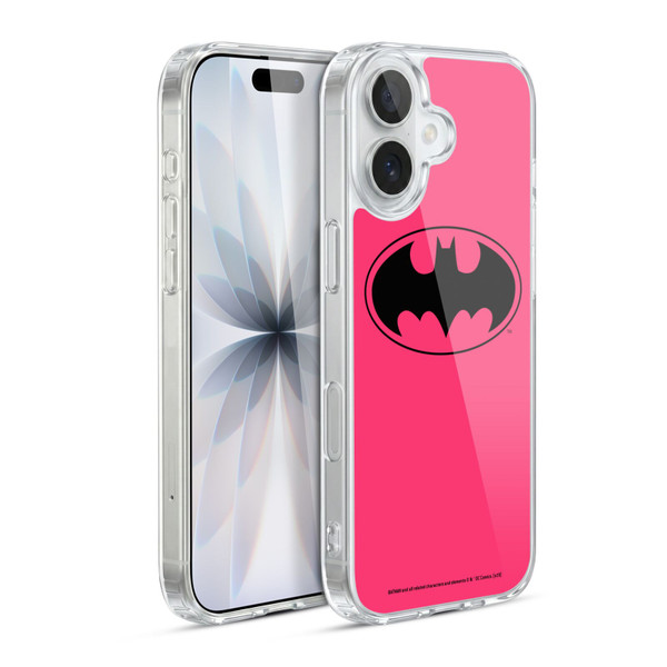 Batman DC Comics Logos Pink Soft Gel Case for Apple iPhone 17