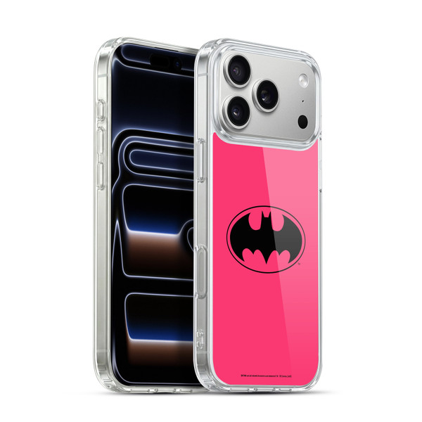 Batman DC Comics Logos Pink Soft Gel Case for Apple iPhone 17 Pro Max