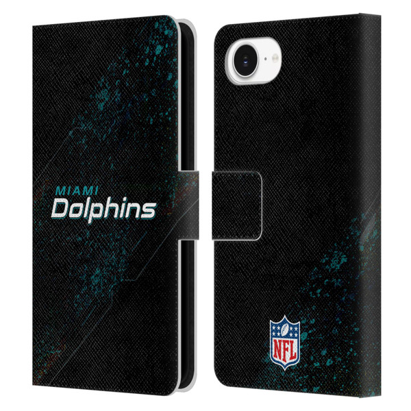 NFL Miami Dolphins Logo Blur Leather Book Wallet Case Cover For Apple iPhone 16e