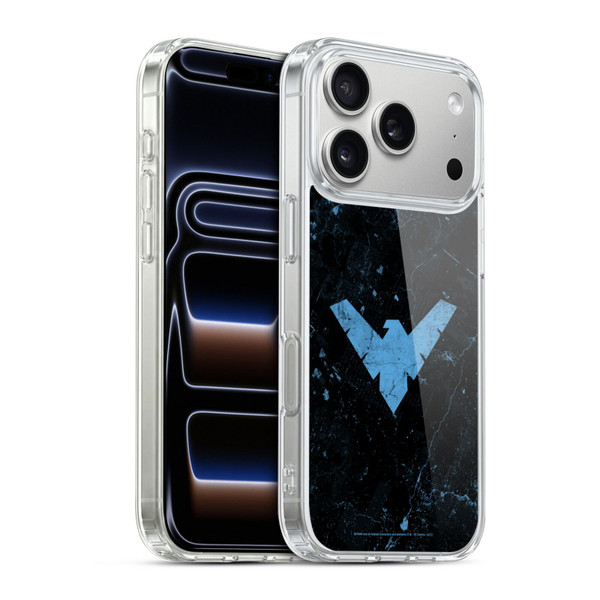 Batman DC Comics Nightwing Logo Grunge Soft Gel Case for Apple iPhone 17 Pro