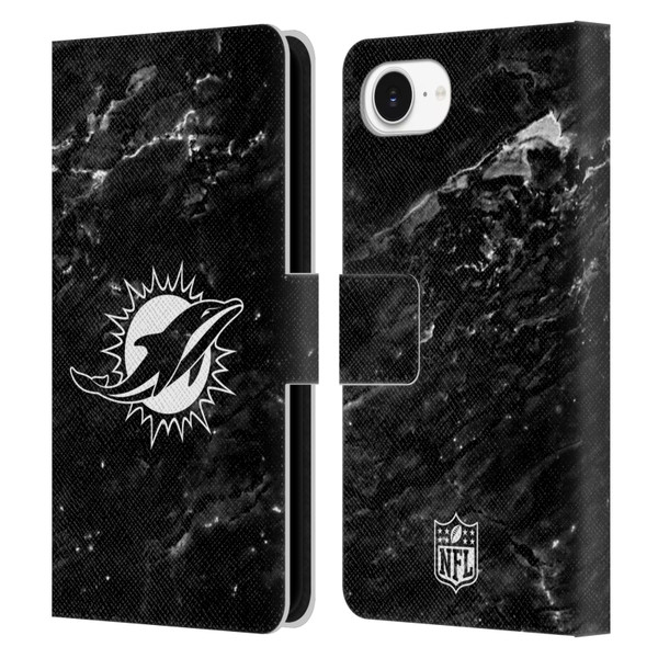 NFL Miami Dolphins Artwork Marble Leather Book Wallet Case Cover For Apple iPhone 16e