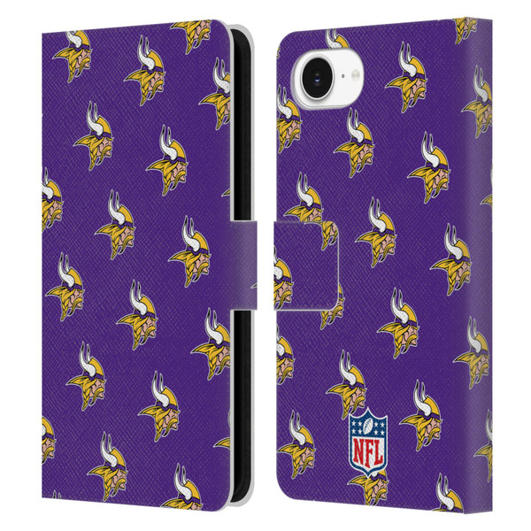 NFL Minnesota Vikings Artwork Patterns Leather Book Wallet Case Cover For Apple iPhone 16e