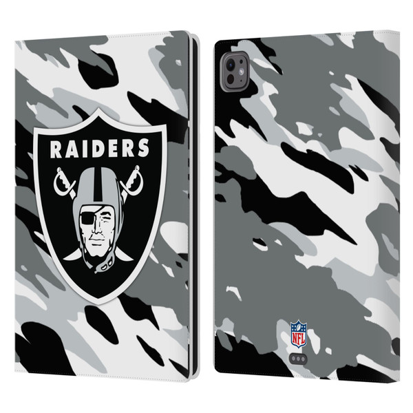 NFL Las Vegas Raiders Logo Camou Leather Book Wallet Case Cover For Apple iPad Pro 11 M4 2024