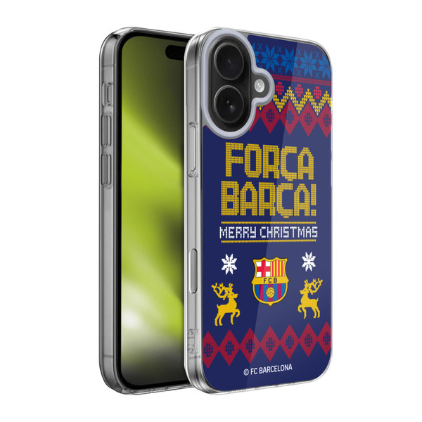 FC Barcelona Christmas Jumper Pattern Soft Gel Case for Apple iPhone 17