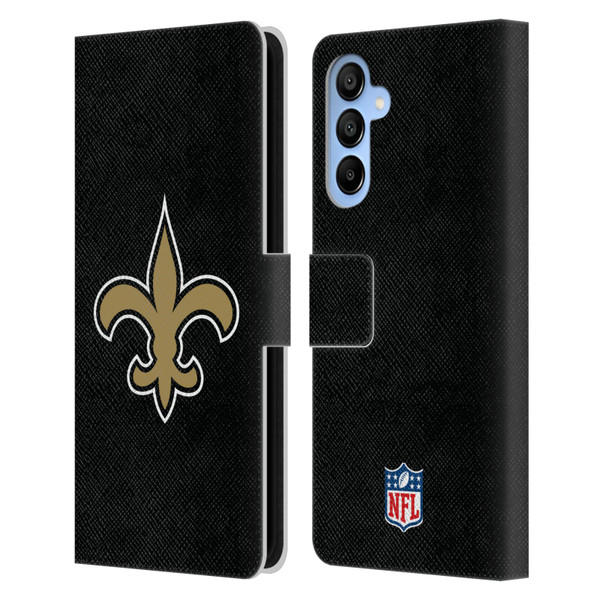 NFL New Orleans Saints Logo Plain Leather Book Wallet Case Cover For Samsung Galaxy A16 5G