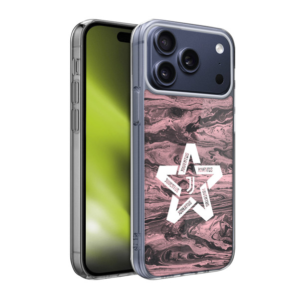 Juventus Football Club Art Black & Pink Marble Soft Gel Case for Apple iPhone 17 Pro Max