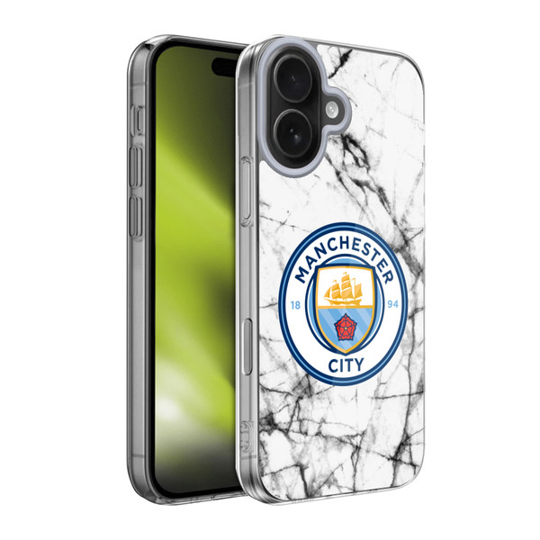 Manchester City Man City FC Marble Badge Full Colour Soft Gel Case for Apple iPhone 17