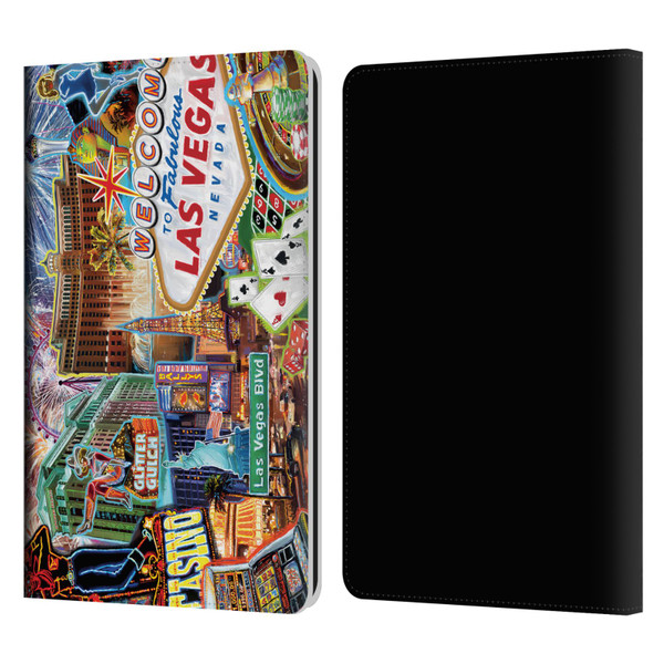 P.D. Moreno Cities Las Vegas 1 Leather Book Wallet Case Cover For Amazon Kindle Paperwhite 1 / 2 / 3