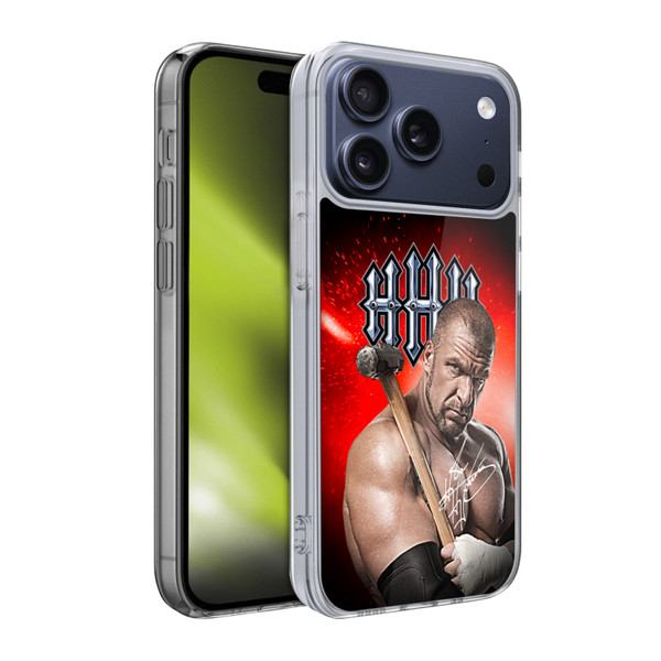 WWE Triple H Photo With Signature Soft Gel Case for Apple iPhone 17 Pro