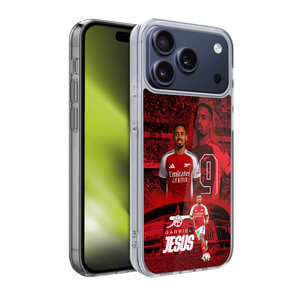 Arsenal FC 2024/25 First Team Gabriel Jesus Soft Gel Case for Apple iPhone 17 Pro