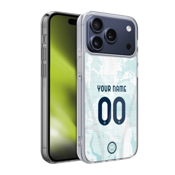 Custom Customised Personalised Inter Milan 2022/23 Crest Kit Away Soft Gel Case for Apple iPhone 17 Pro