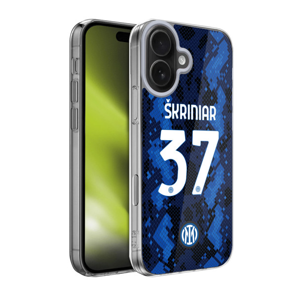 Fc Internazionale Milano 2021/22 Players Home Kit Milan Skriniar Soft Gel Case for Apple iPhone 17