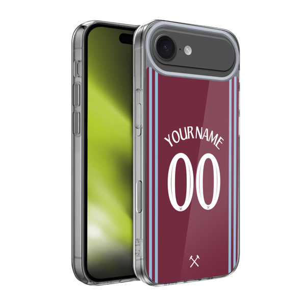 Custom Customised Personalised West Ham United FC 2024/25 Kit Home Soft Gel Case for Apple iPhone 17 Air Custom Customised Personalised West Ham United FC 2024/25 Kit Home Soft Gel Case for Apple iPhone 17 Air