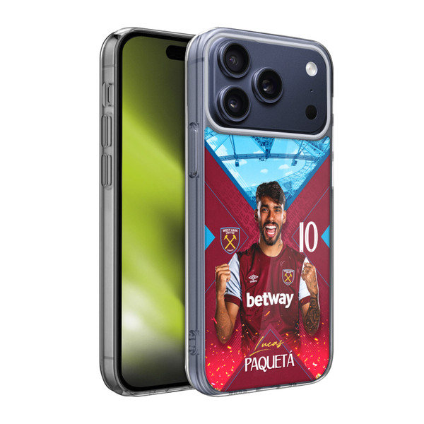 West Ham United FC 2023/24 First Team Lucas Paquetá Soft Gel Case for Apple iPhone 17 Pro Max