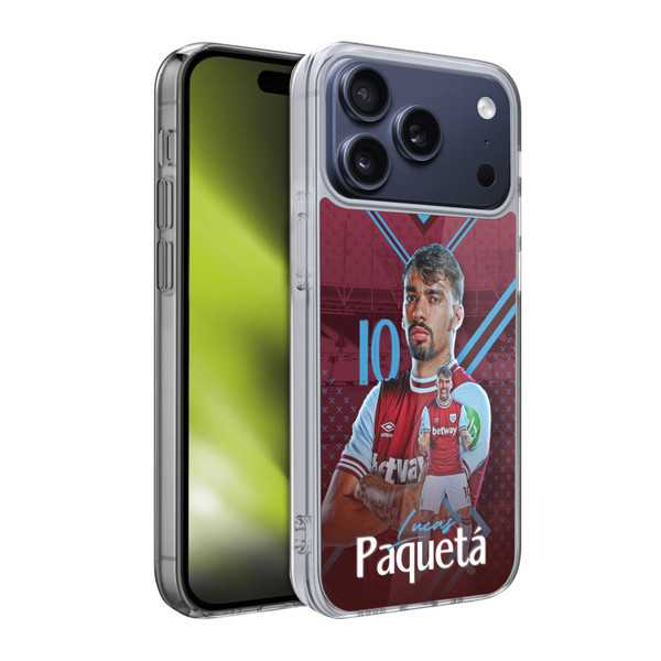 West Ham United FC 2024/25 First Team Lucas Paquetá Soft Gel Case for Apple iPhone 17 Pro