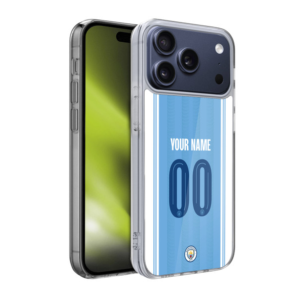 Custom Customised Personalised Manchester City Man City FC 2023/24 Badge Kit Home Soft Gel Case for Apple iPhone 17 Pro