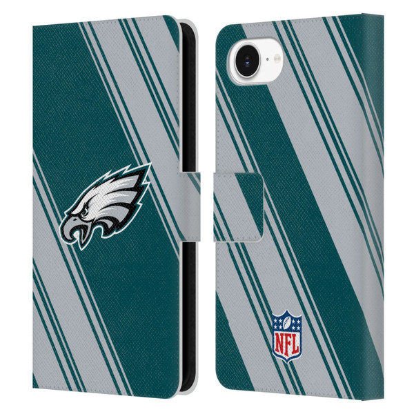 NFL Philadelphia Eagles Artwork Stripes Leather Book Wallet Case Cover For Apple iPhone 16e