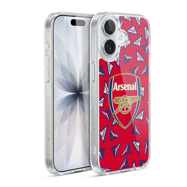 Arsenal FC Logos Geometric Pattern Soft Gel Case for Apple iPhone 17