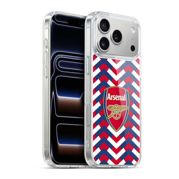 Arsenal FC Logos Zigzag Soft Gel Case for Apple iPhone 17 Pro Max